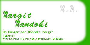 margit mandoki business card